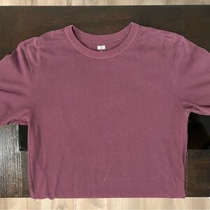 Uniqlo Maroon Crew Neck Tee